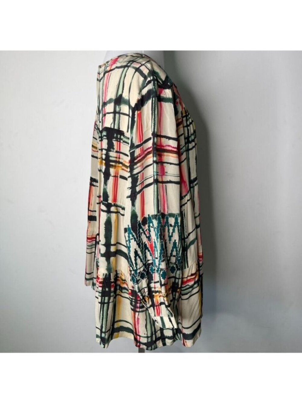 NWT Vineet Bahl Anthropologie Vanessa Tiered Peasant Blouse Multicolor Floral L - Picture 6 of 11